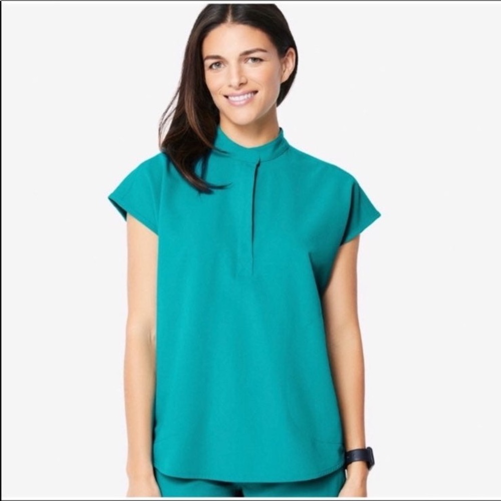 Figs NEON BLUE Rafaela Scrub Top NWT